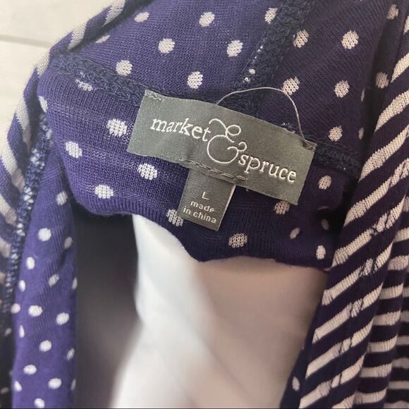 Market & Spruce Stitch Fix blue white open cardi - Picture 8 of 10